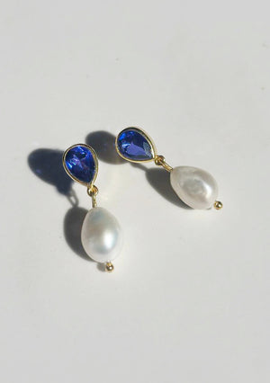 
                  
                    Load image into Gallery viewer, AUBREE BLUE EARRINGS 18K GOLD
                  
                