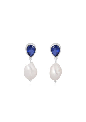 
                  
                    Load image into Gallery viewer, AUBREE BLUE EARRINGS SILVER
                  
                