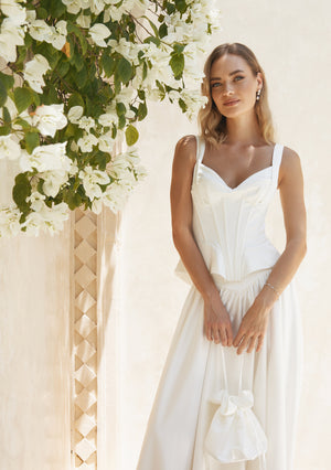 
                  
                    Load image into Gallery viewer, PRE-ORDER BELLE IVORY SATIN BAG
                  
                