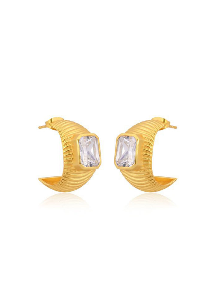 
                  
                    Load image into Gallery viewer, CASPIAN CRYSTAL EARRINGS 18K GOLD
                  
                