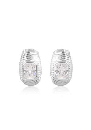 
                  
                    Load image into Gallery viewer, CASPIAN CRYSTAL EARRINGS SILVER
                  
                