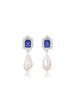 
                  
                    Load image into Gallery viewer, CELESTE BLUE EARRINGS SILVER
                  
                