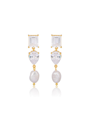 
                  
                    Load image into Gallery viewer, CHARLIE BRIDAL EARRINGS 18K GOLD
                  
                