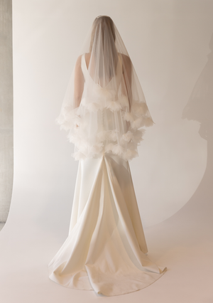 
                  
                    Load image into Gallery viewer, DELANIE IVORY FLOWER WEDDING VEIL
                  
                