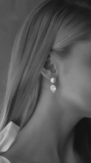 
                  
                    Load and play video in Gallery viewer, HARPER BRIDAL EARRINGS SILVER
                  
                